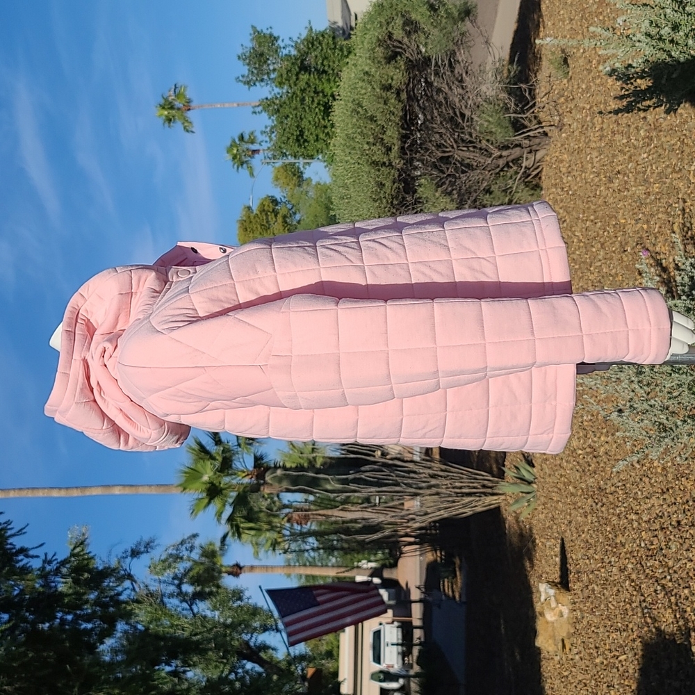 GAPFIT GAP Pink Quilted Pullover Hoodie XS Minimalist Lounge Athleisure Soft - Picture 4 of 15